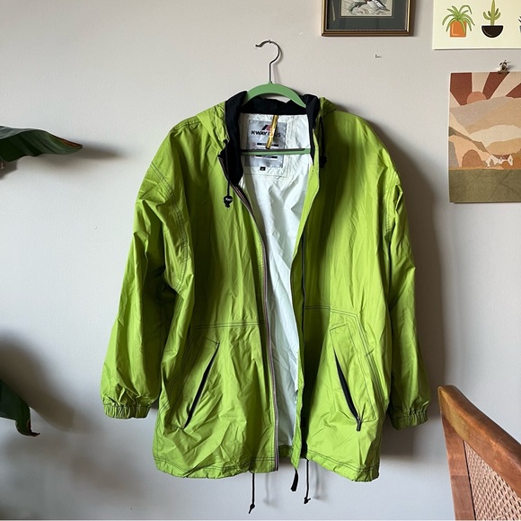 Vintage K-Way Men’s Rain Jacket in Green Lime Size Medium - Picture 8 of 15